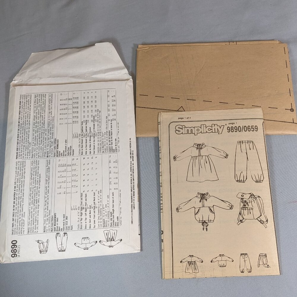 Simplicity pattern 9890 hugs + stitches size A VINTAGE! 1990 NEW/UNCUT! - Picture 9 of 12